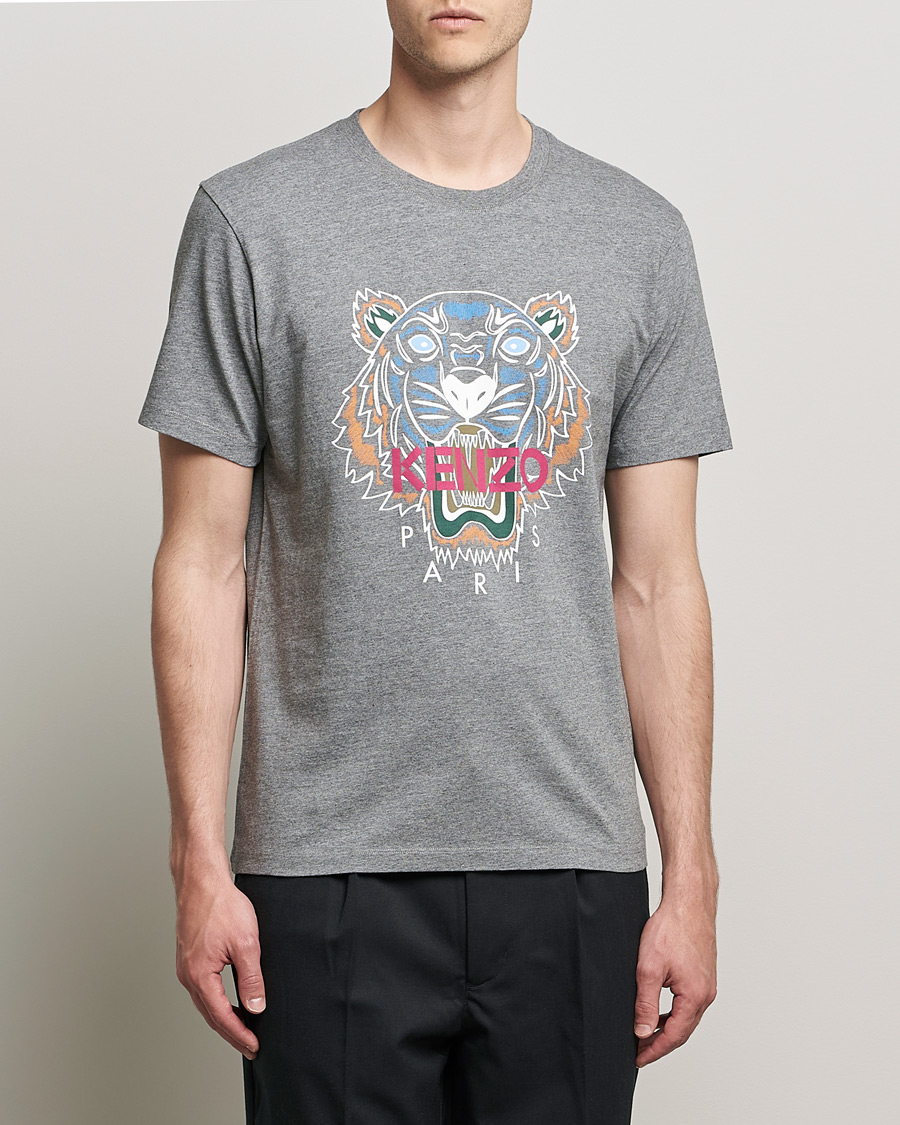 Herr | T-Shirts | KENZO | Icon Tiger Crew Neck Tee Dove Grey