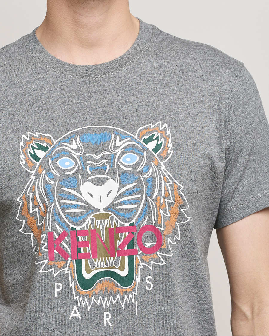 Herr | T-Shirts | KENZO | Icon Tiger Crew Neck Tee Dove Grey
