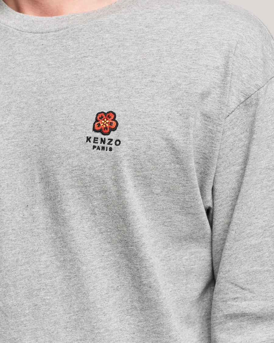 Herr | T-Shirts | KENZO | Logo Classic Long Sleeve Tee Pearl Grey