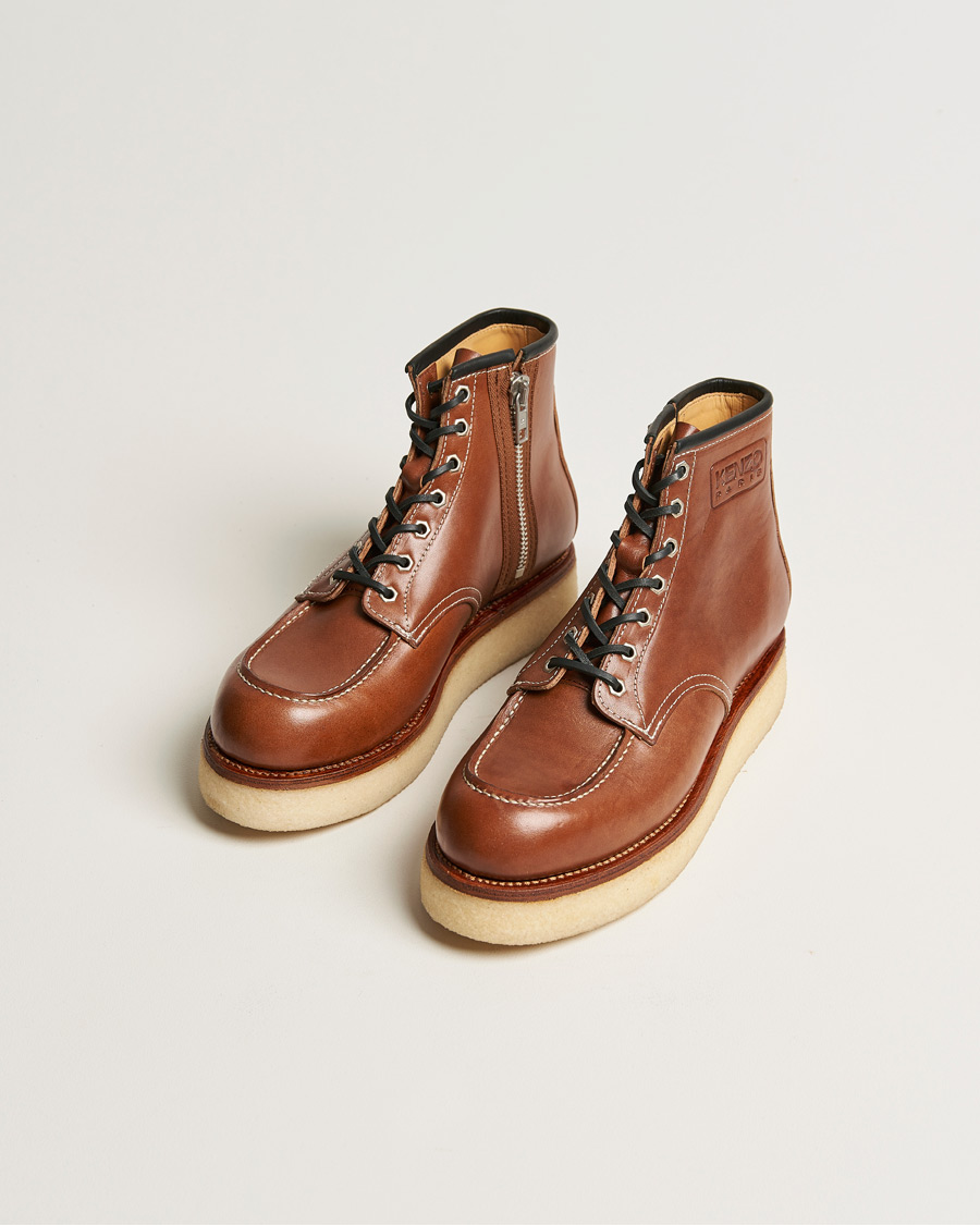 Herr | KENZO Yama Lace Up Boots Dark Camel | KENZO | Yama Lace Up Boots Dark Camel