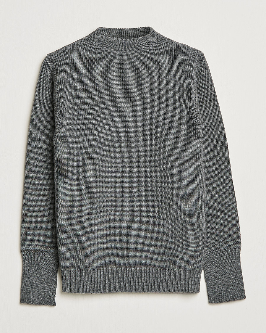 Herr | Tröjor | Andersen-Andersen | Sailor Wool Crewneck Grey