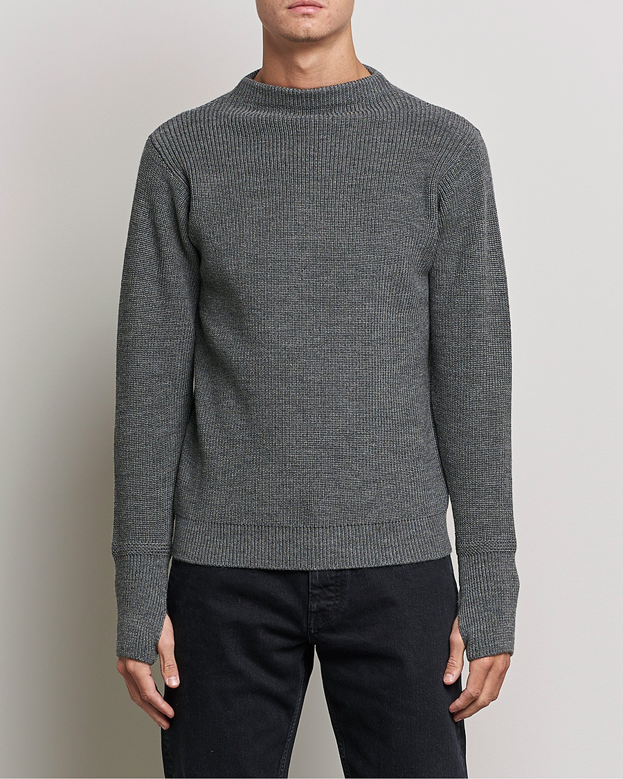 Herr | Tröjor | Andersen-Andersen | Sailor Wool Crewneck Grey
