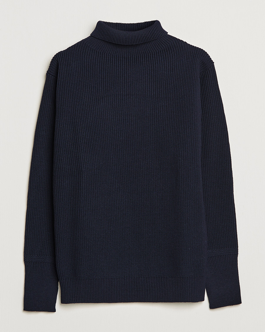 Herr | Tröjor | Andersen-Andersen | Sailor Wool Turtleneck Navy Blue