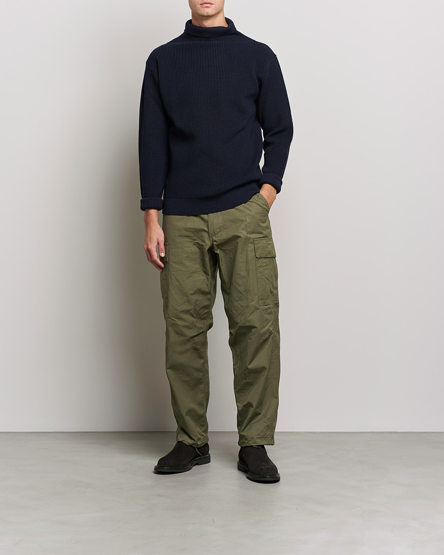 Herr | Tröjor | Andersen-Andersen | Sailor Wool Turtleneck Navy Blue