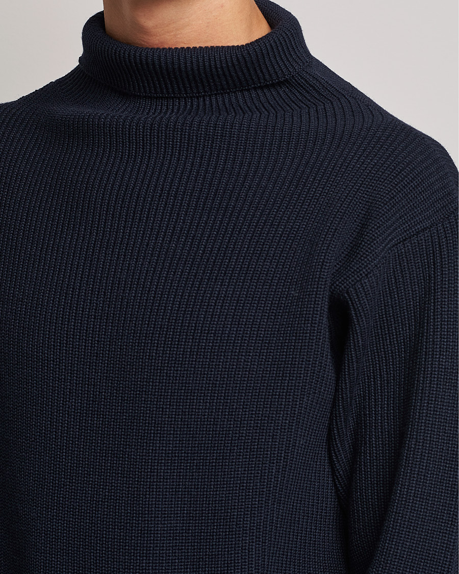 Herr | Tröjor | Andersen-Andersen | Sailor Wool Turtleneck Navy Blue