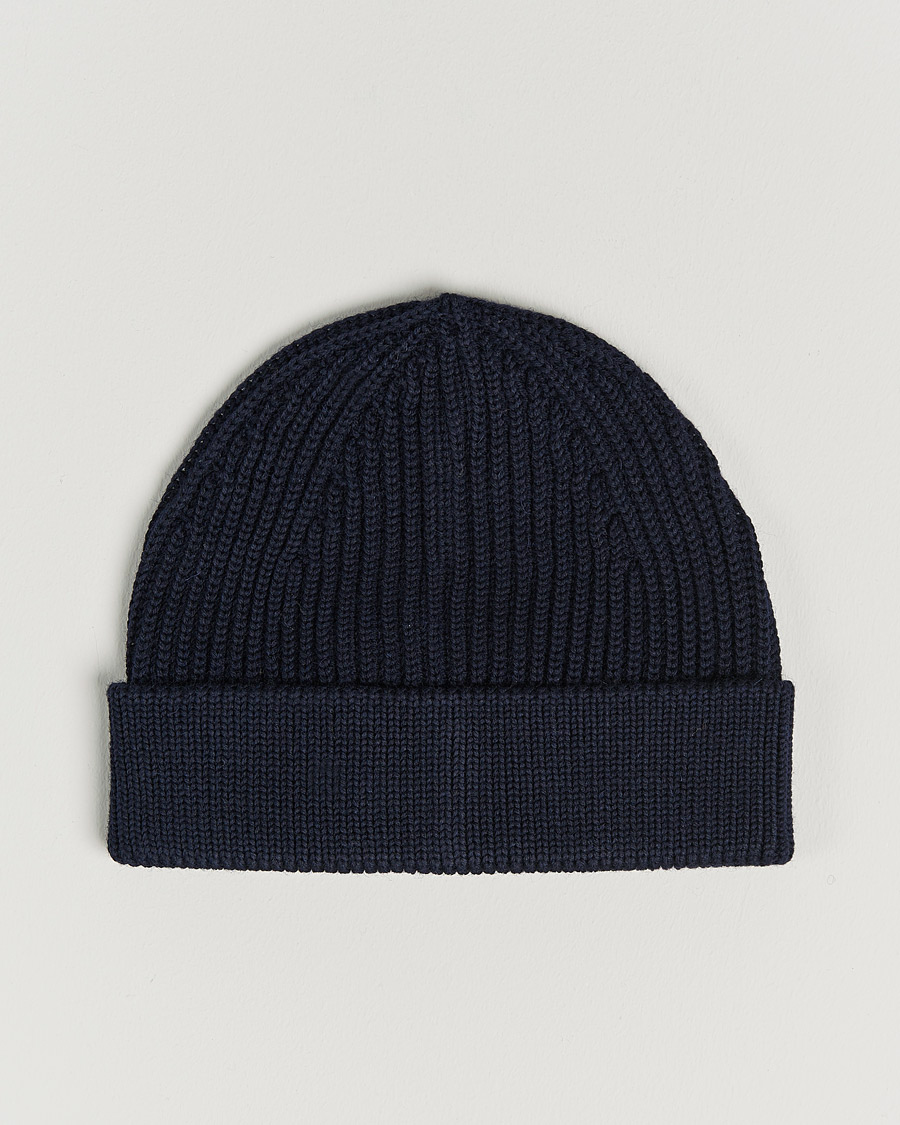 Herr | Andersen-Andersen Merino Wool Rib Beanie Navy Blue | Andersen-Andersen | Merino Wool Rib Beanie Navy Blue