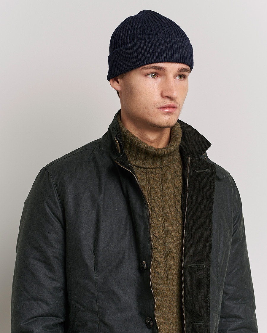 Herr | Andersen-Andersen Merino Wool Rib Beanie Navy Blue | Andersen-Andersen | Merino Wool Rib Beanie Navy Blue