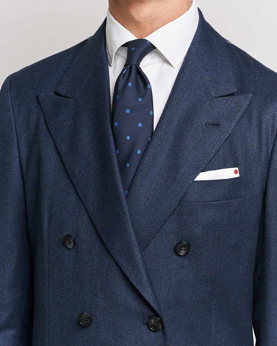 Herr | Kiton Printed Dots Silk Tie Navy | Kiton | Printed Dots Silk Tie Navy