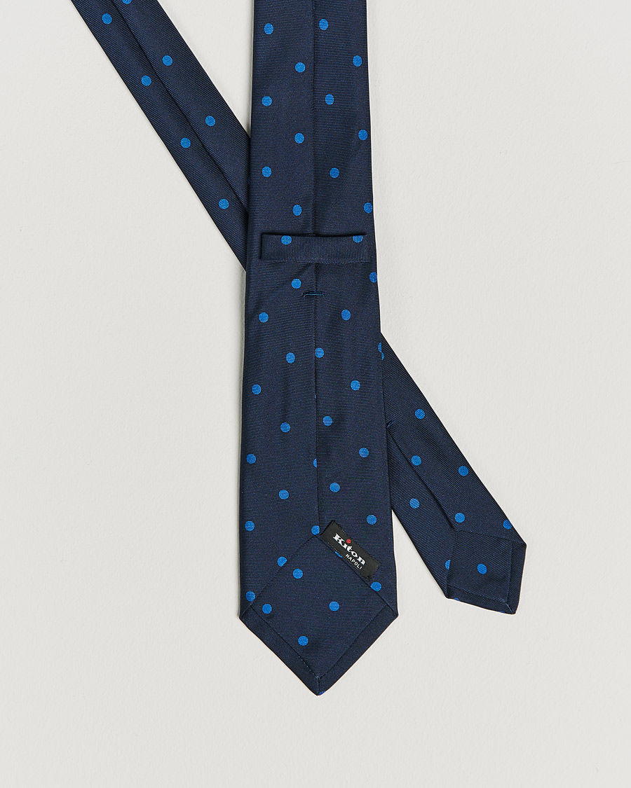Herr | Kiton Printed Dots Silk Tie Navy | Kiton | Printed Dots Silk Tie Navy