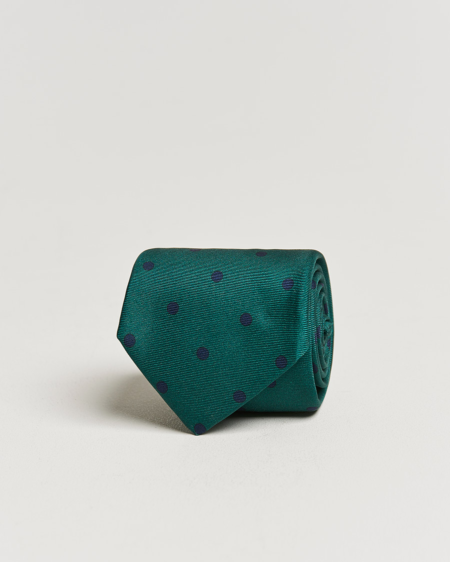 Herr | Kiton Printed Dots Silk Tie Green | Kiton | Printed Dots Silk Tie Green