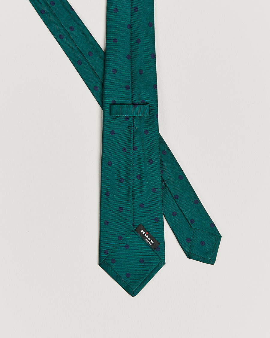 Herr | Kiton Printed Dots Silk Tie Green | Kiton | Printed Dots Silk Tie Green