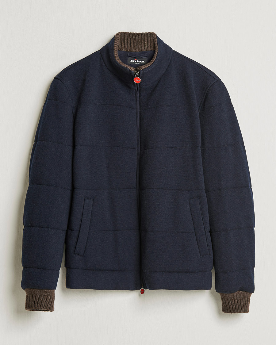 Herr | Jackor | Kiton | Pile Cashmere Down Jacket Navy
