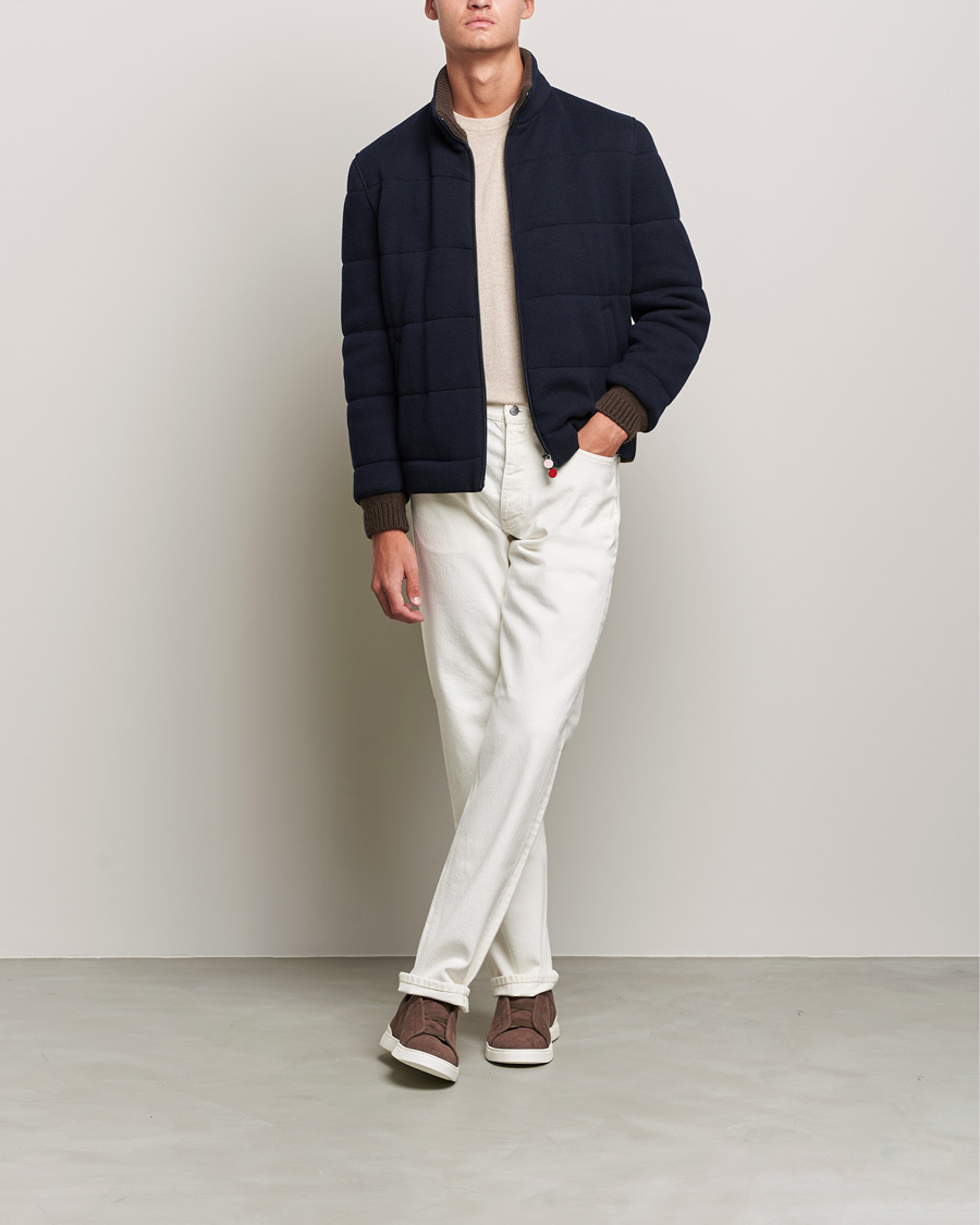 Herr | Jackor | Kiton | Pile Cashmere Down Jacket Navy