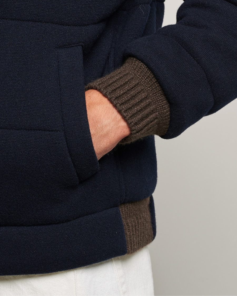 Herr | Jackor | Kiton | Pile Cashmere Down Jacket Navy