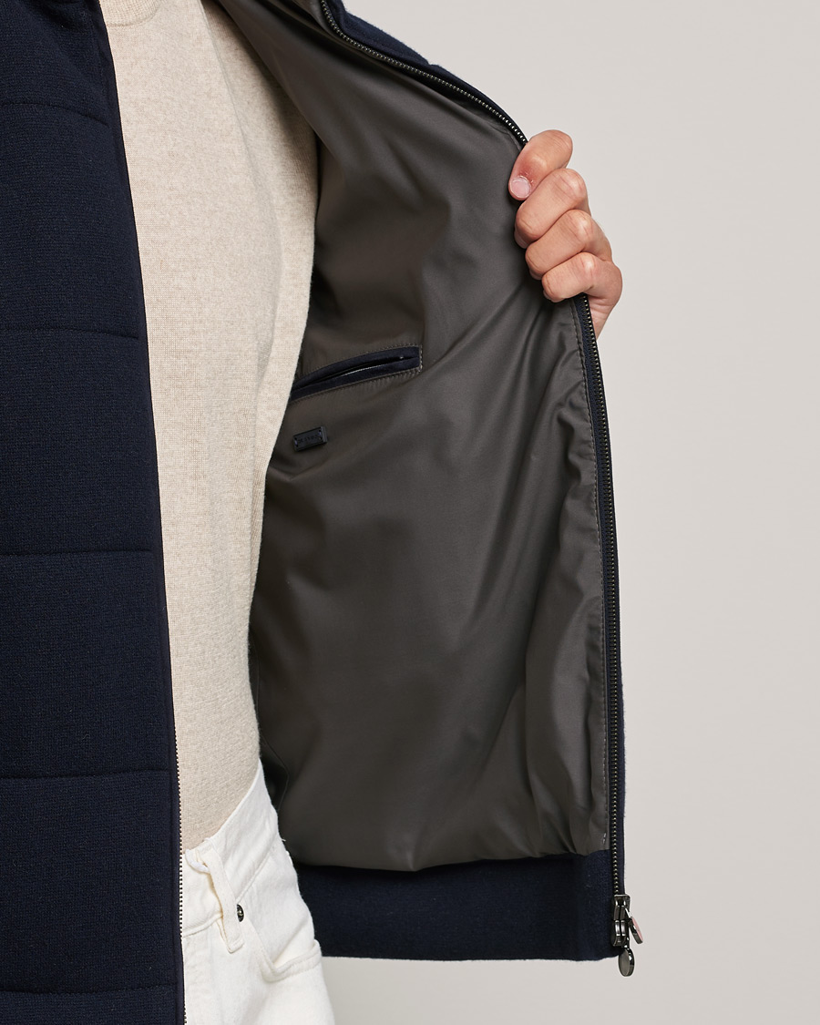 Herr | Jackor | Kiton | Pile Cashmere Down Jacket Navy