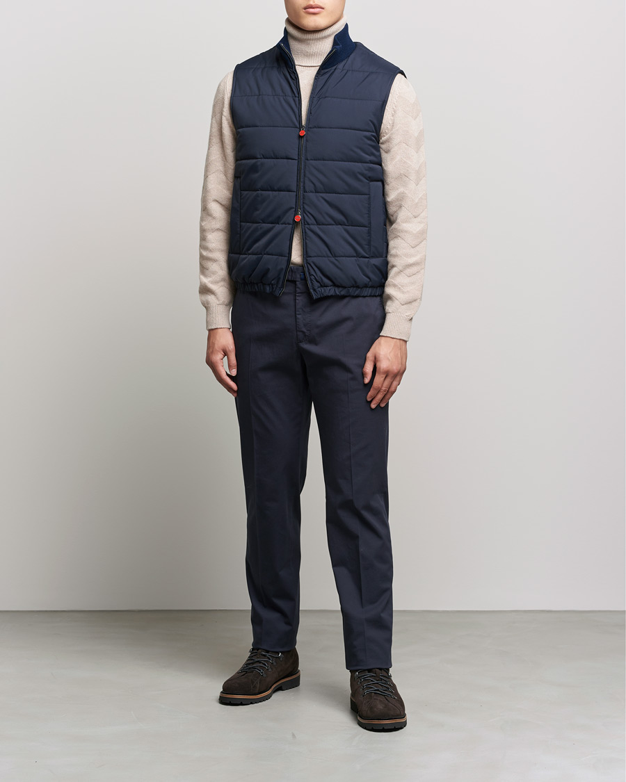Herr | Jackor | Kiton | Nylon Down Vest Navy