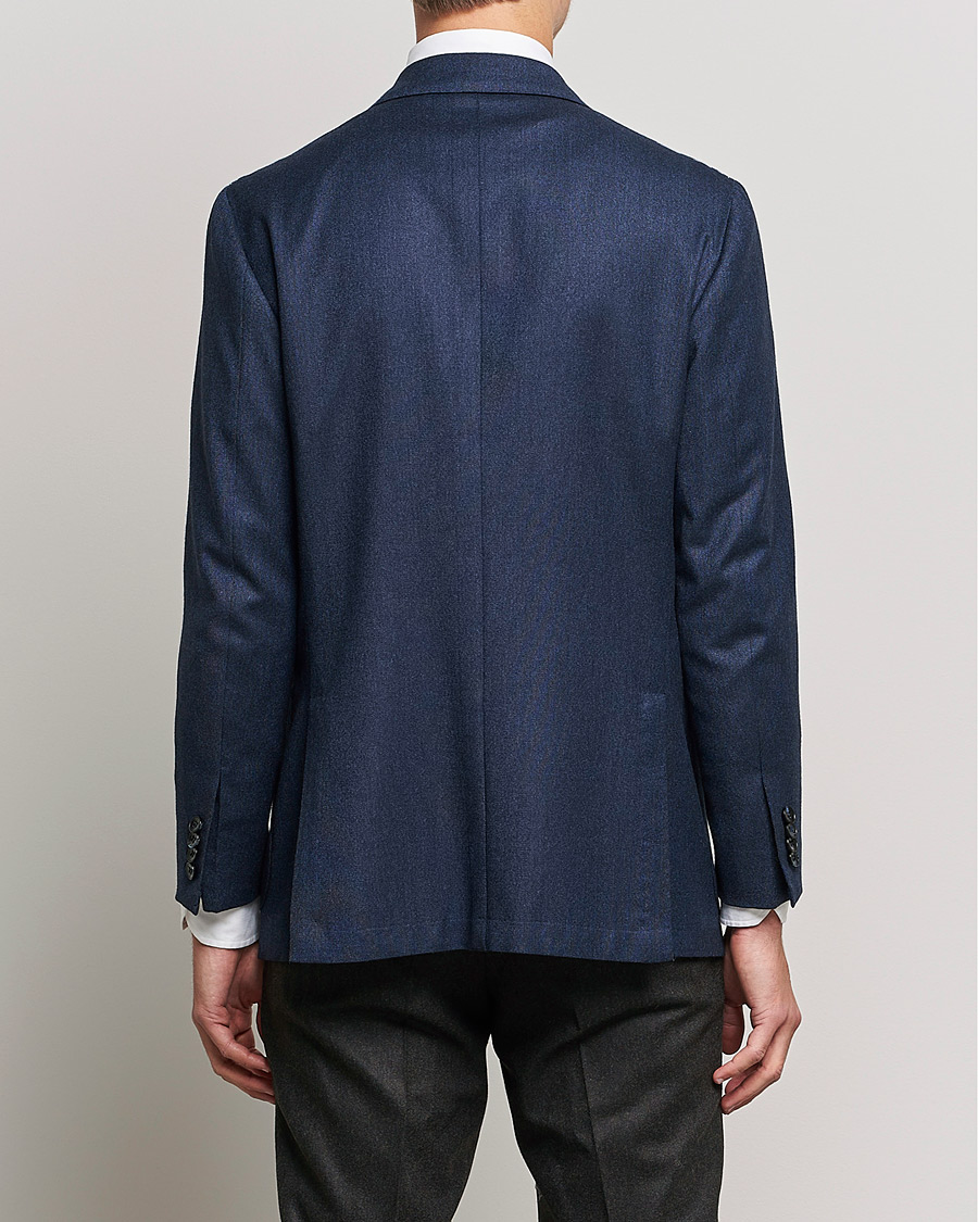 Herr | Kavajer | Kiton | Wool/Cashmere Hopsack DB Blazer Navy