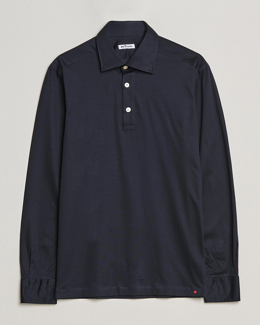 Herr |  | Kiton | Long Sleeve Polo Shirt Navy