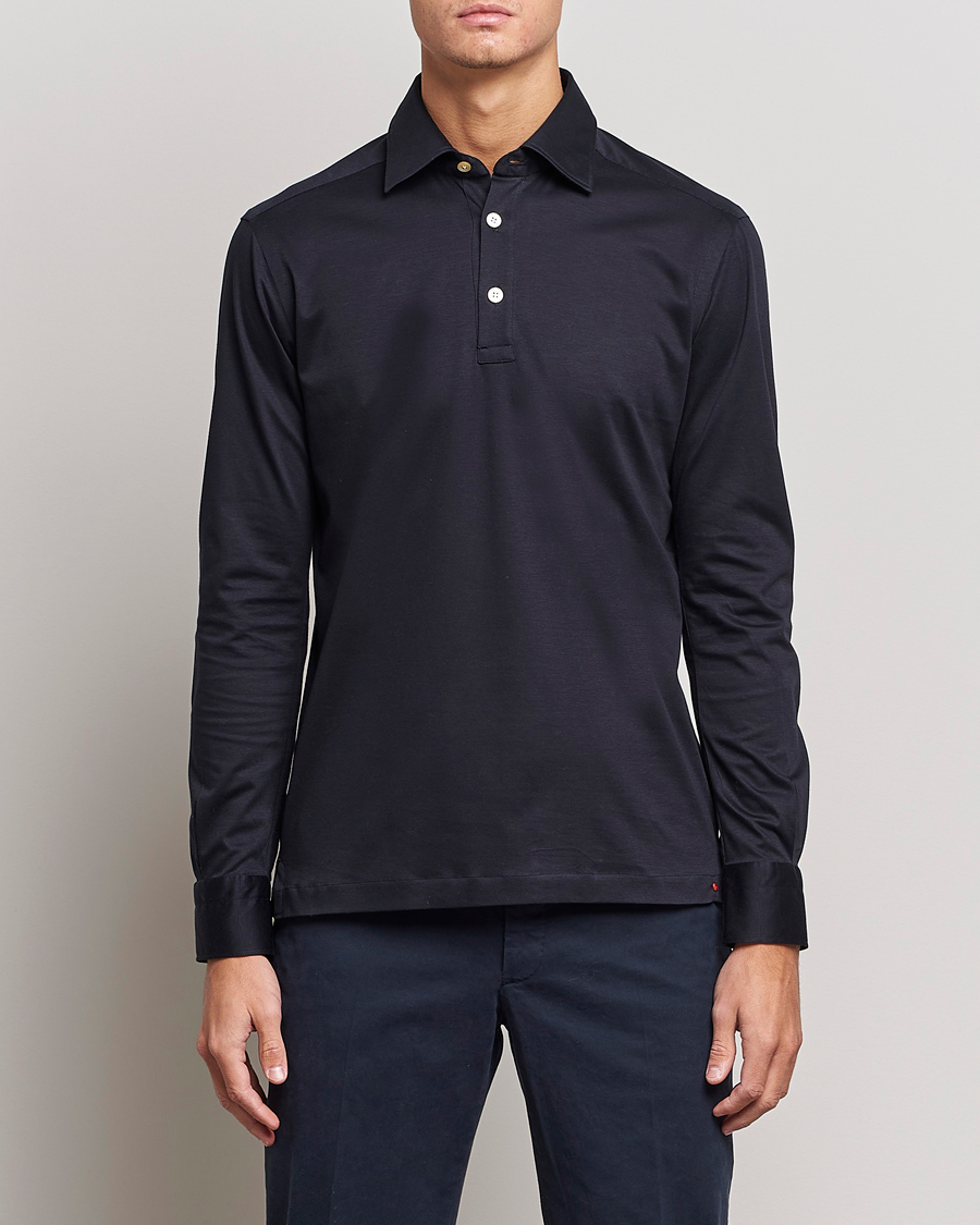 Herr | Kiton | Kiton | Long Sleeve Polo Shirt Navy