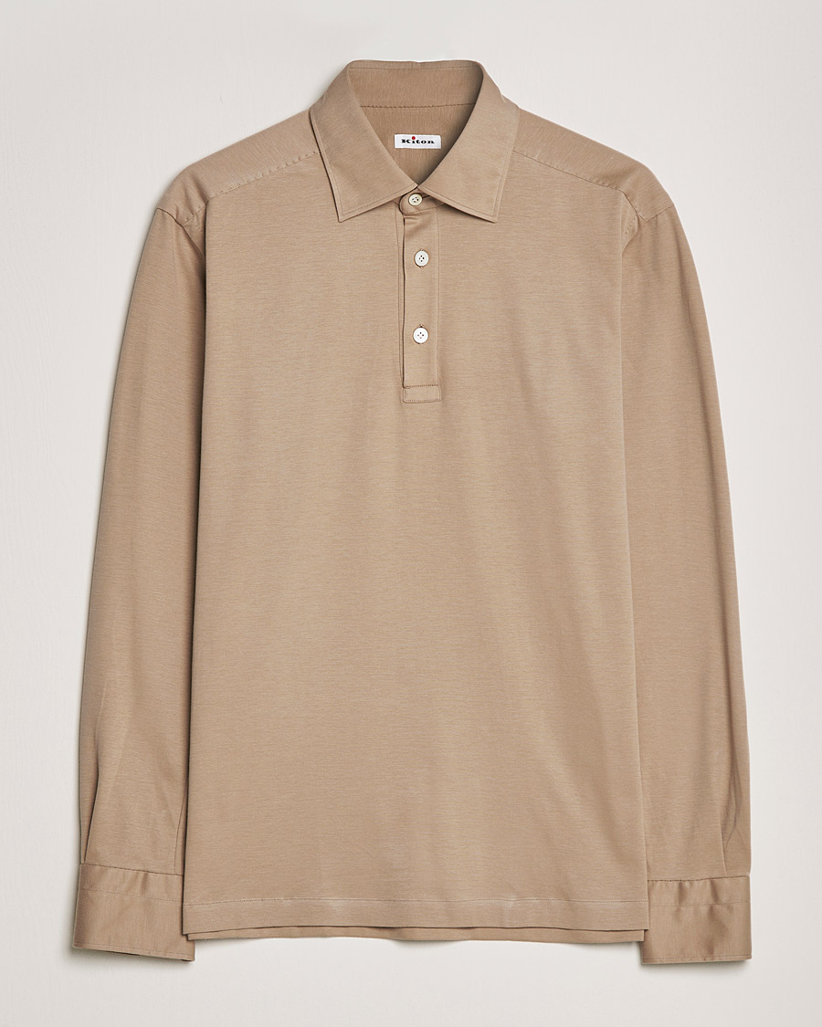 Herr | Tröjor | Kiton | Long Sleeve Polo Shirt Beige