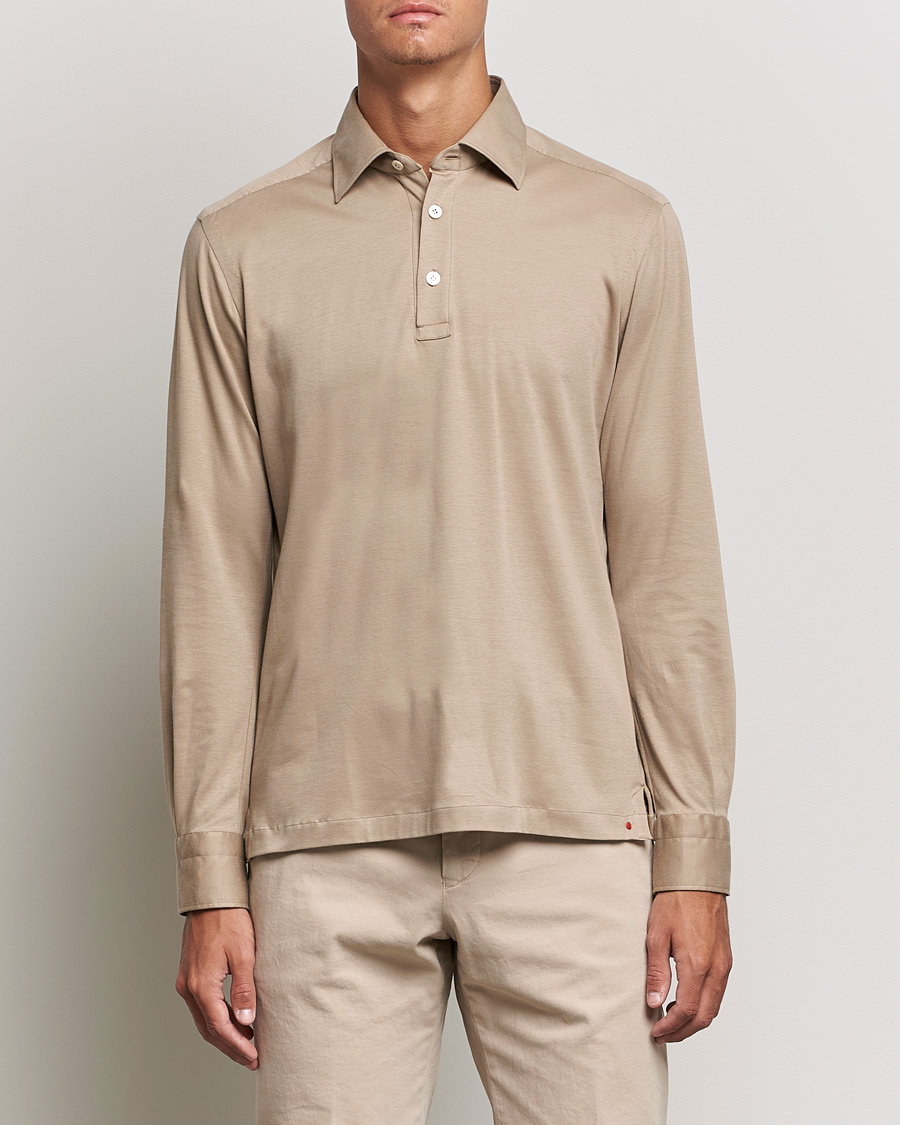 Herr | Tröjor | Kiton | Long Sleeve Polo Shirt Beige