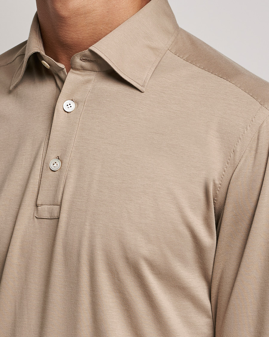 Herr | Tröjor | Kiton | Long Sleeve Polo Shirt Beige
