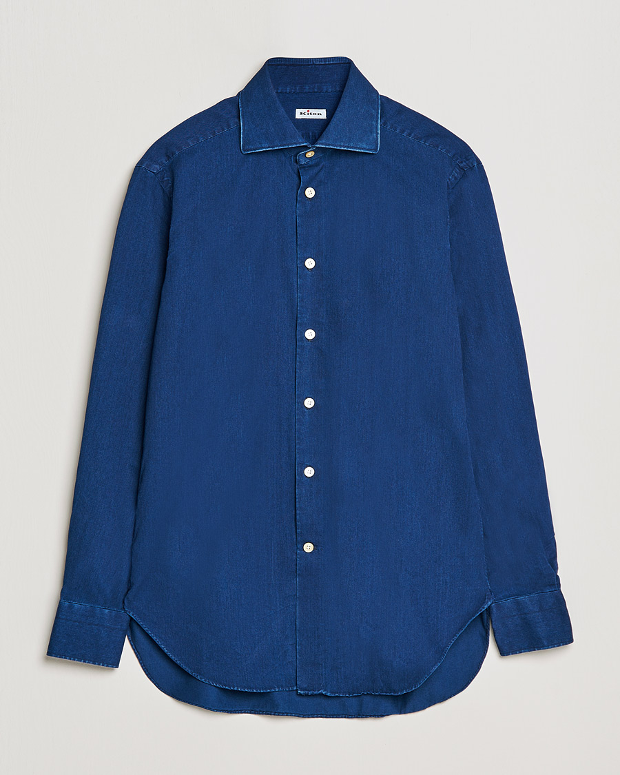 Herr | Skjortor | Kiton | Slim Fit Denim Shirt Blue Wash