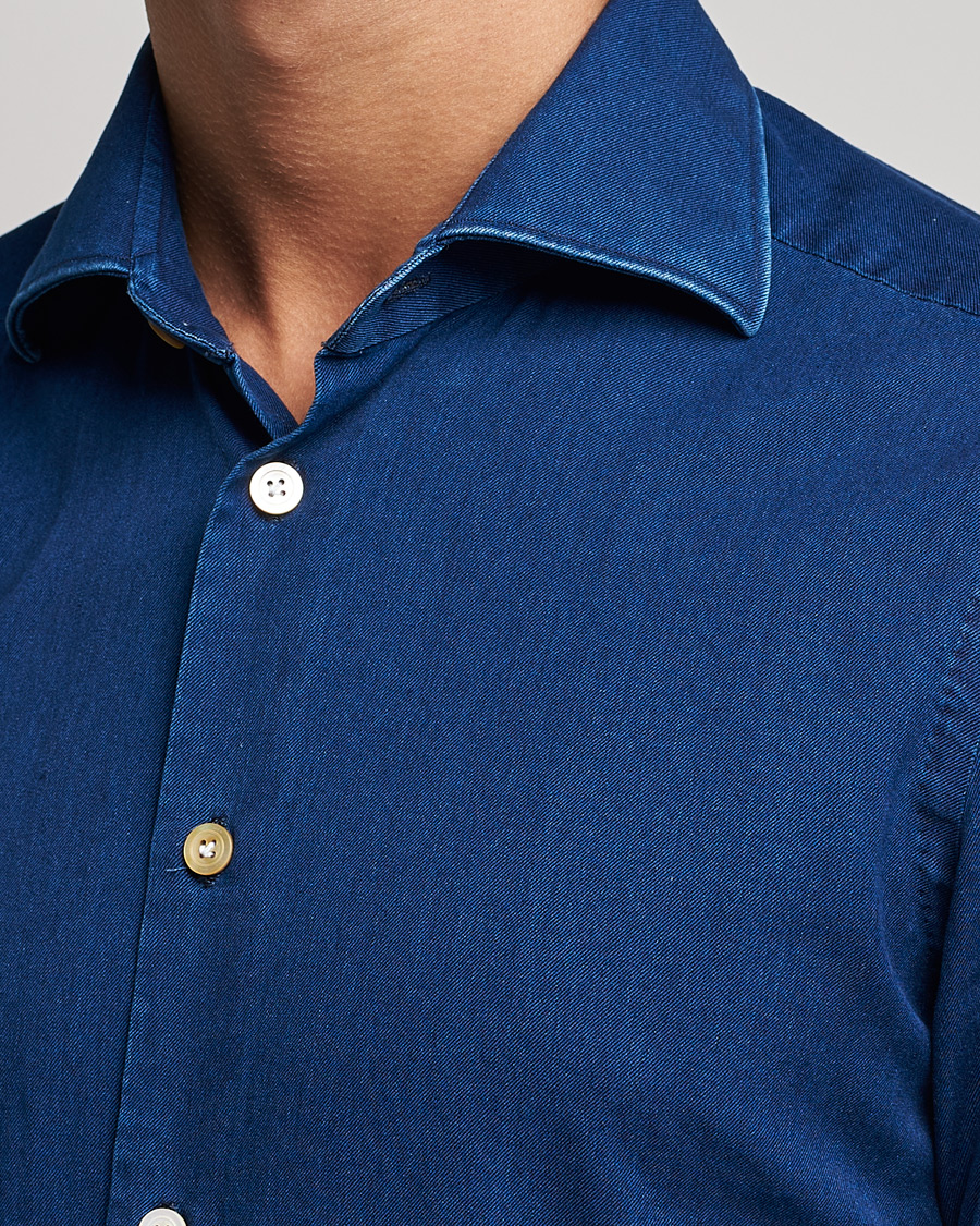 Herr | Skjortor | Kiton | Slim Fit Denim Shirt Blue Wash