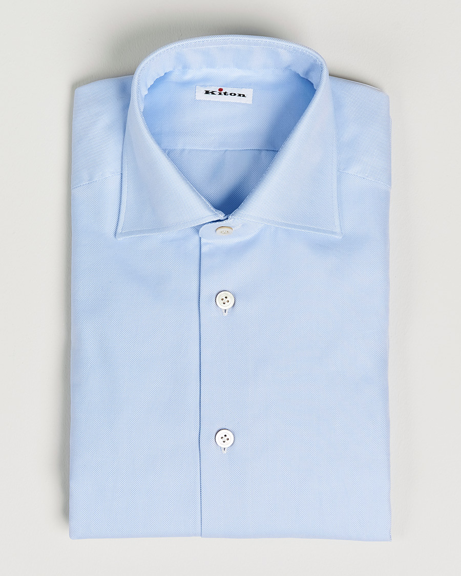 Herr |  | Kiton | Slim Fit Royal Oxford Shirt Light Blue