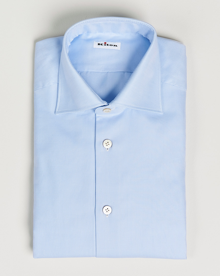 Herr | Skjortor | Kiton | Slim Fit Royal Oxford Shirt Light Blue