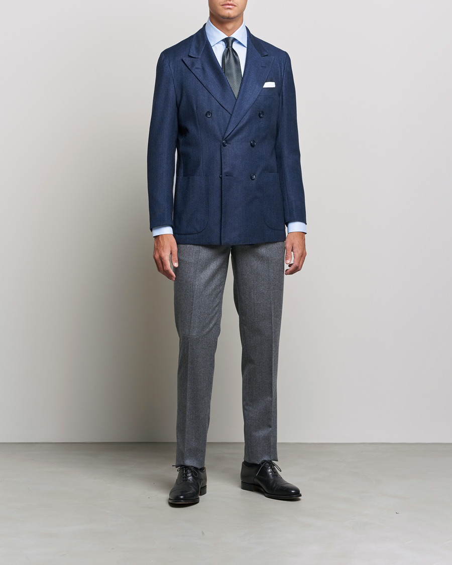 Herr | Skjortor | Kiton | Slim Fit Royal Oxford Shirt Light Blue