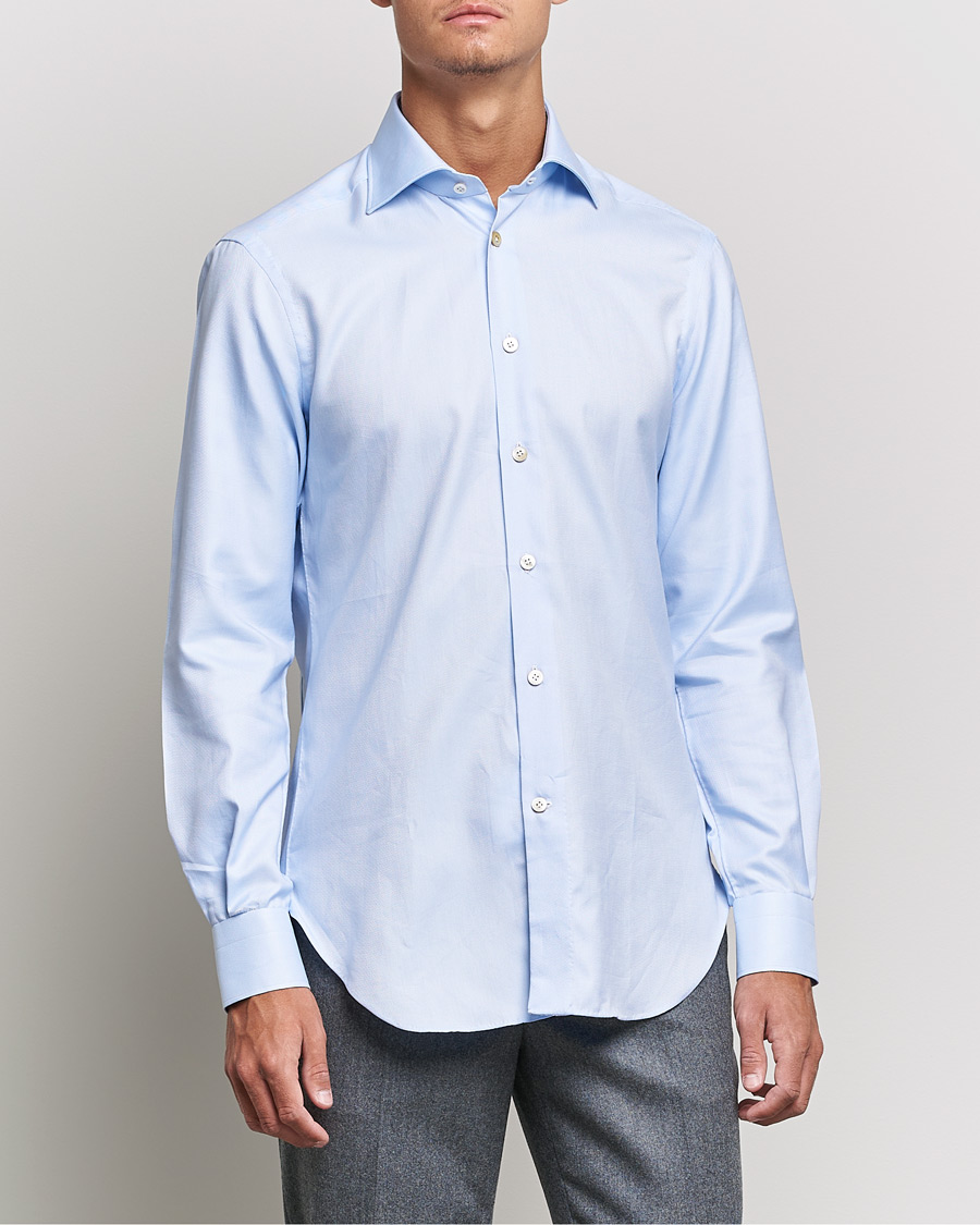 Herr | Skjortor | Kiton | Slim Fit Royal Oxford Shirt Light Blue