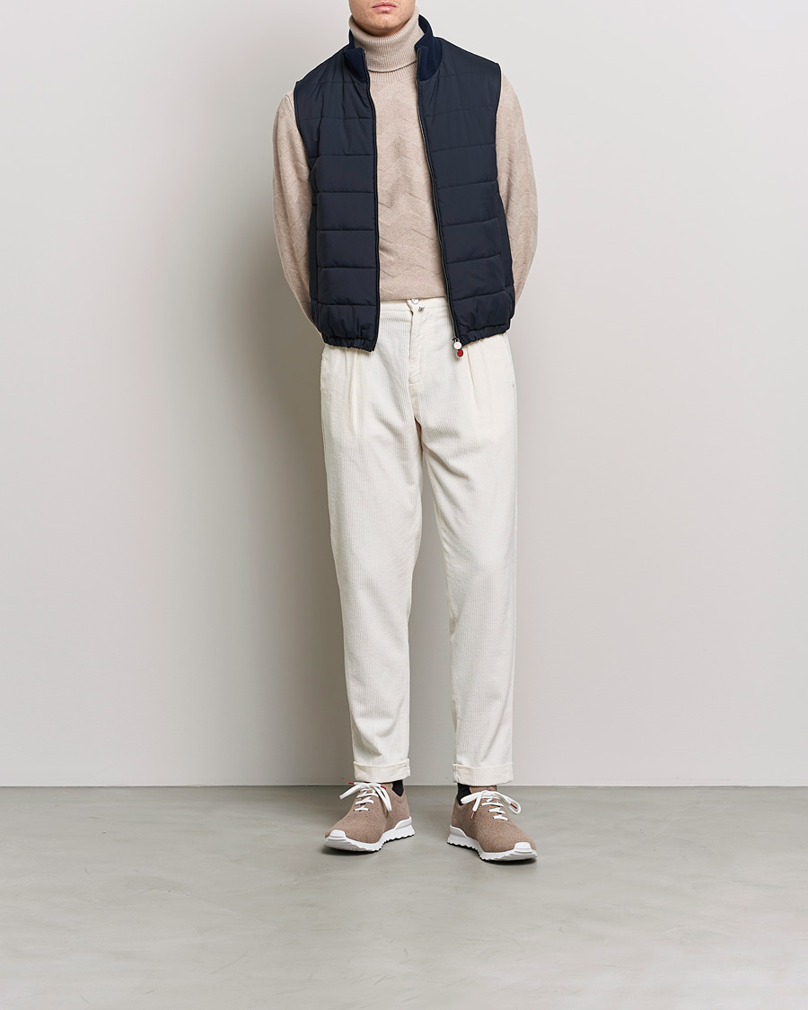 Herr | Manchesterbyxor | Kiton | Slim Fit Cashmere Corduroy Trousers Off White
