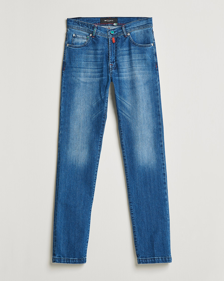 Herr | Jeans | Kiton | Slim Fit Stretch Jeans Medium Blue Wash