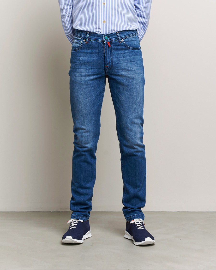 Herr | Jeans | Kiton | Slim Fit Stretch Jeans Medium Blue Wash