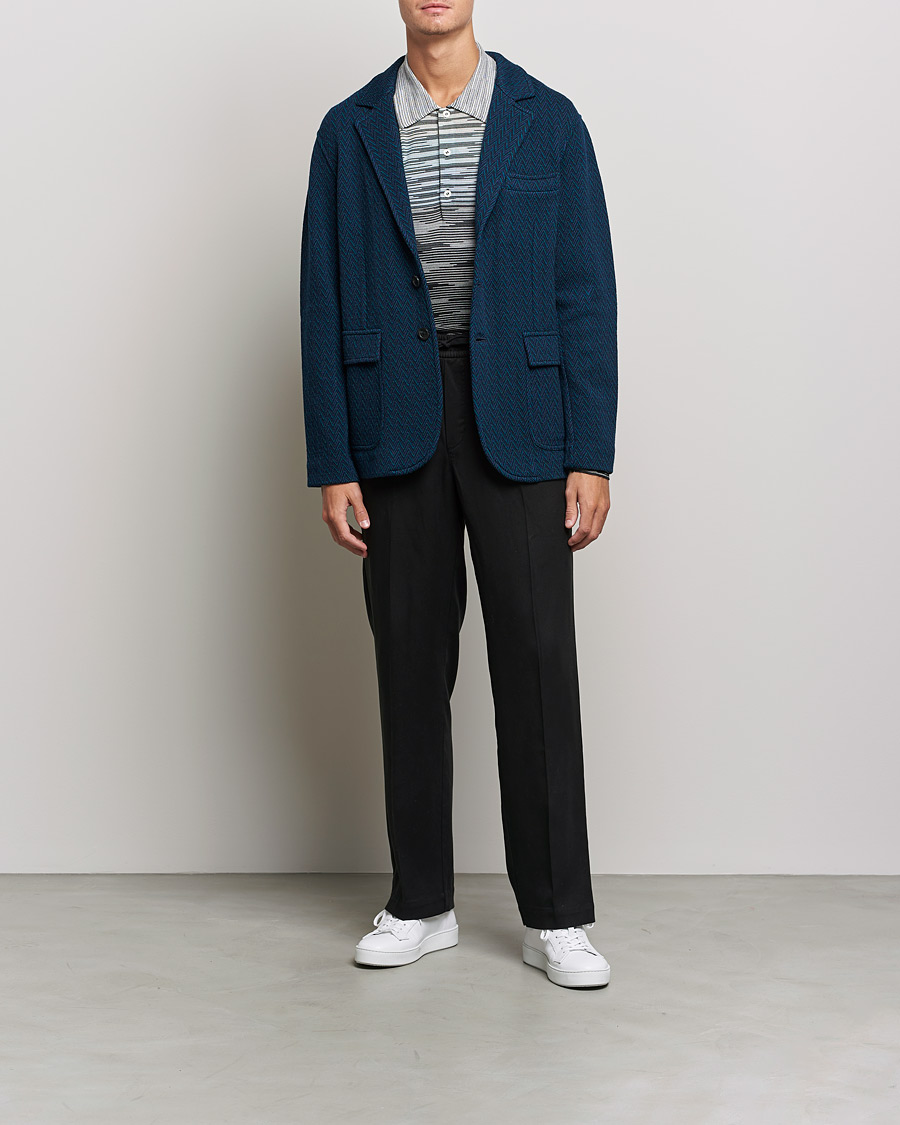 Herr | Kavajer | Missoni | Zig Zag Knitted Blazer Navy