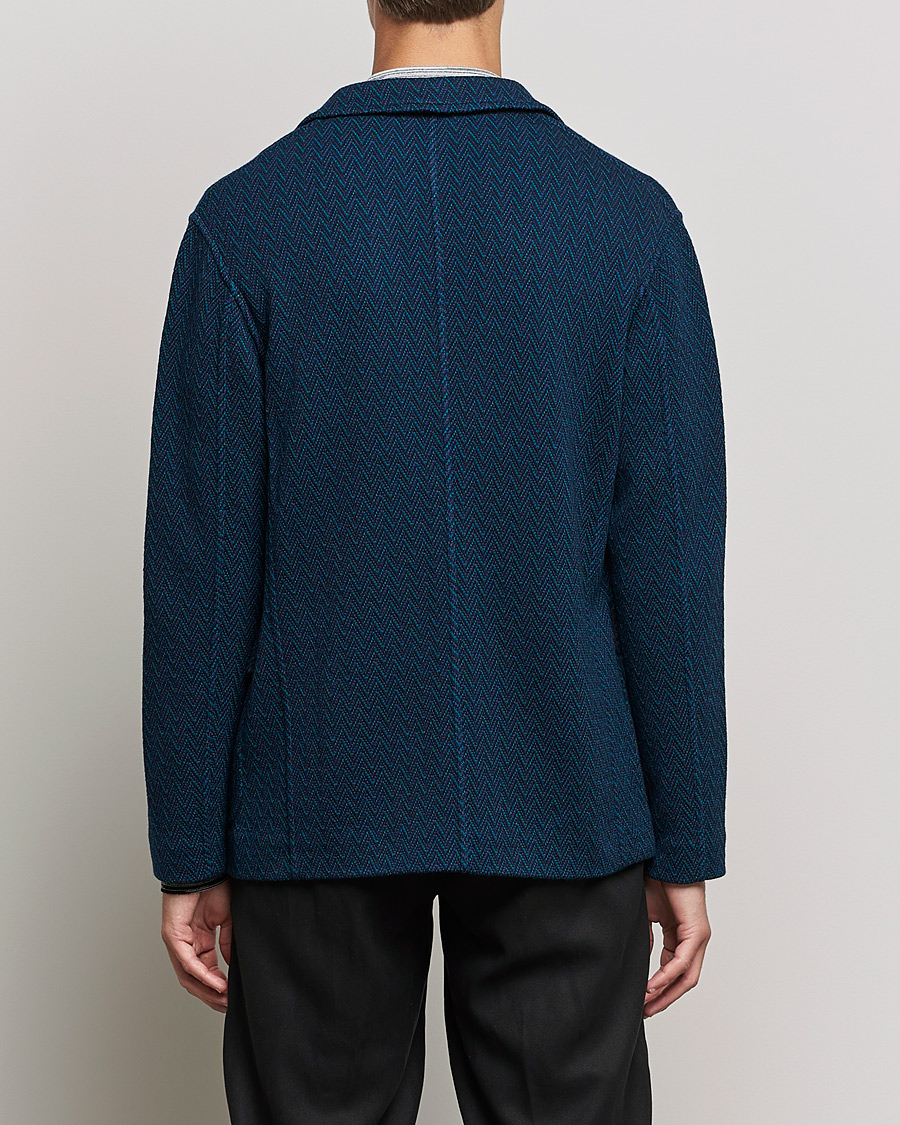 Herr | Kavajer | Missoni | Zig Zag Knitted Blazer Navy