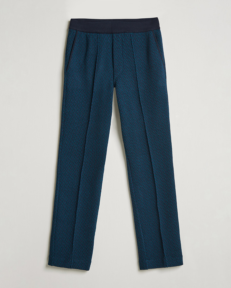 Herr | Byxor | Missoni | Zig Zag Knitted Trousers Navy