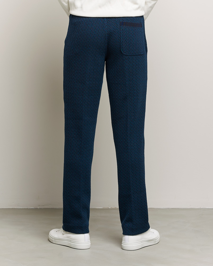 Herr | Byxor | Missoni | Zig Zag Knitted Trousers Navy