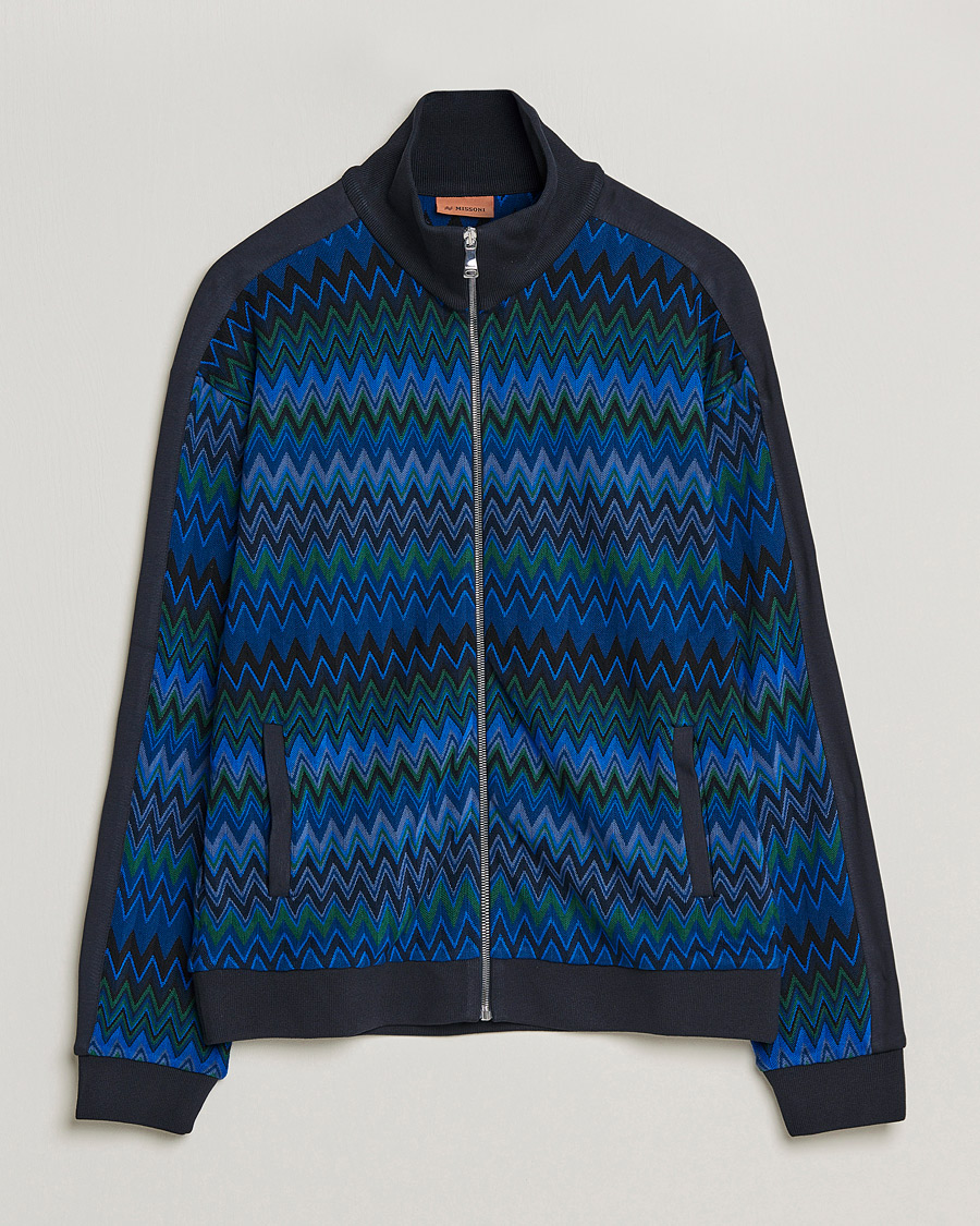 Herr | Tröjor | Missoni | Chevron Full Zip Sweater Navy