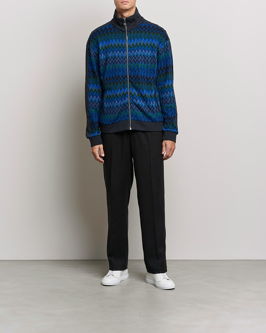 Herr | Missoni | Missoni | Chevron Full Zip Sweater Navy