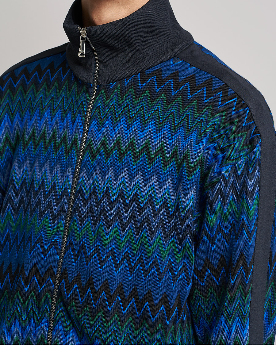 Herr | Tröjor | Missoni | Chevron Full Zip Sweater Navy