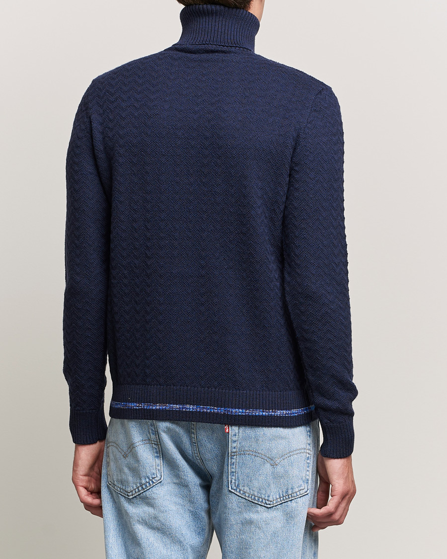 Herr | Tröjor | Missoni | Patchwork Chevron Turtleneck Navy
