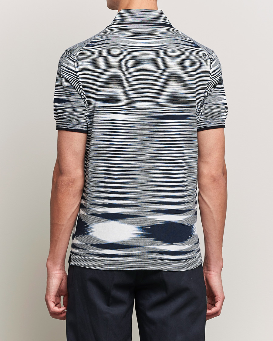 Herr | Pikéer | Missoni | Fiammato Knitted Polo Navy/White