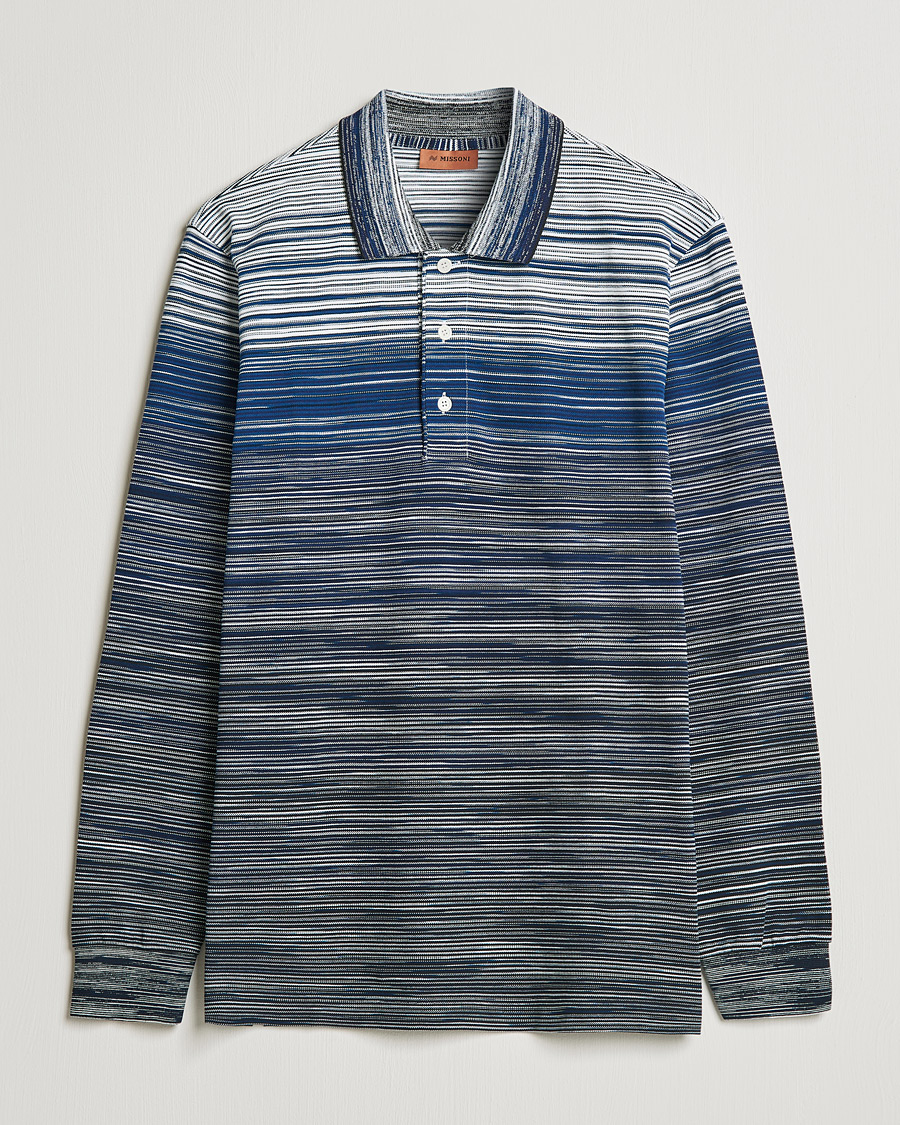 Herr | Tröjor | Missoni | Fiammato Piquet Polo Navy/White