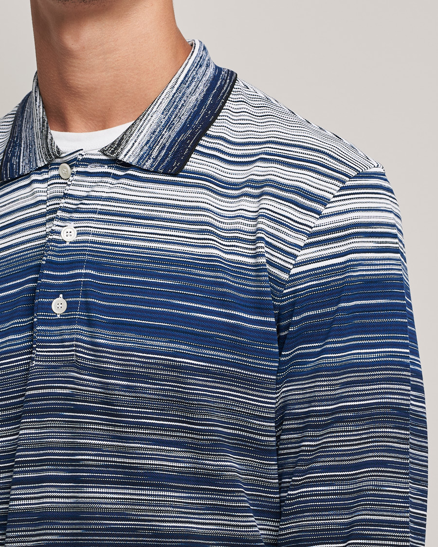 Herr | Tröjor | Missoni | Fiammato Piquet Polo Navy/White