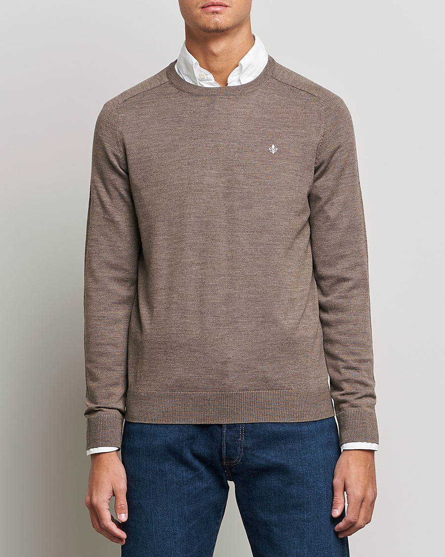 Herr | Kläder | Morris | Merino Crew Neck Pullover Brown