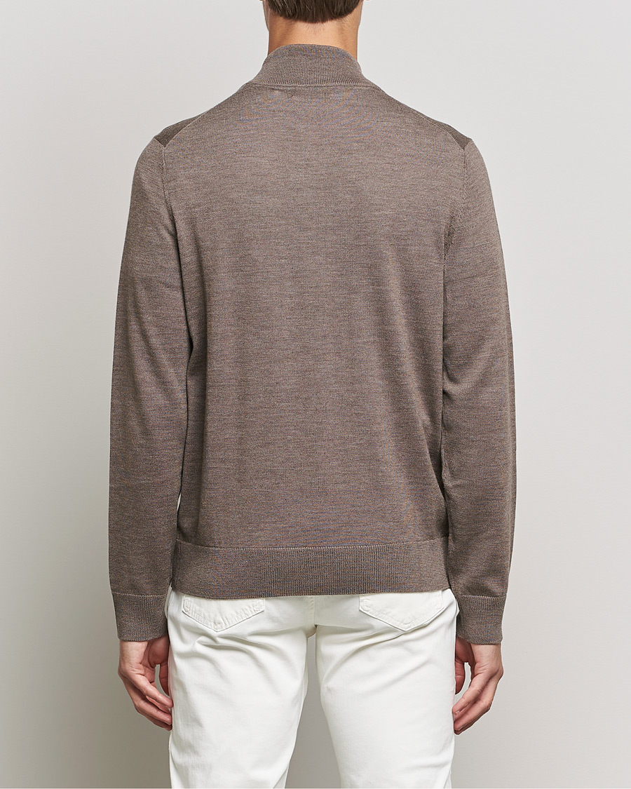 Herr | Tröjor | Morris | Merino Zip Cardigan Brown