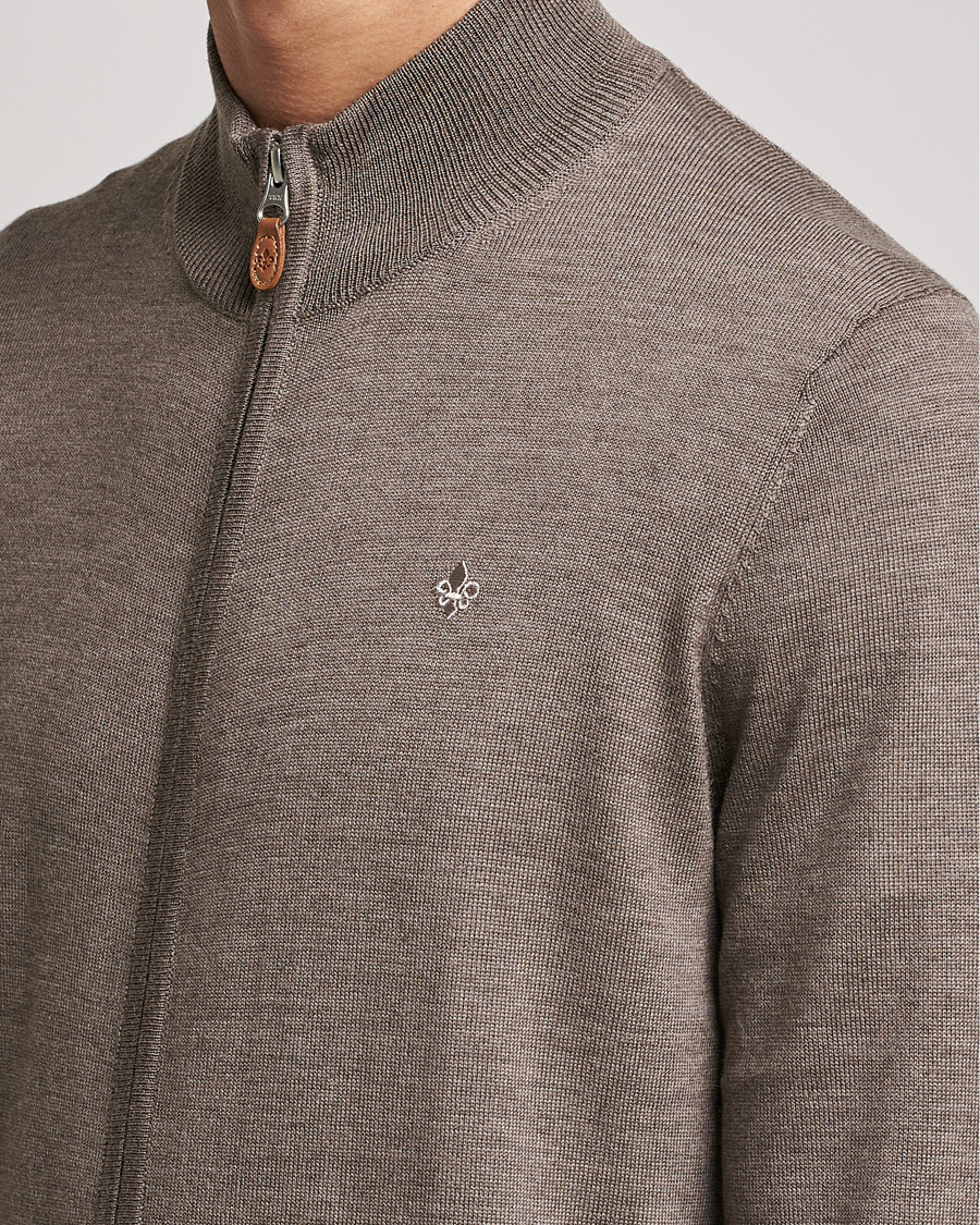 Herr | Tröjor | Morris | Merino Zip Cardigan Brown