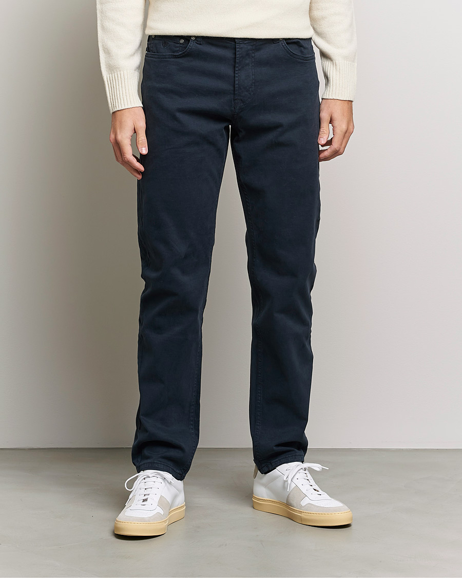 Herr | Byxor | Morris | James Brushed Chinos Navy